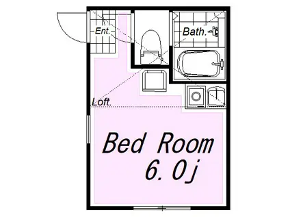 ユナイト日ノ出ルモンド(ワンルーム/1階)の間取り写真