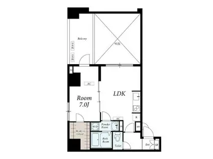 リブリ・東上野(1LDK/8階)の間取り写真