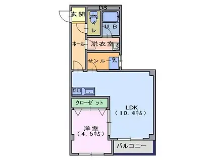 ファーストアヴェニュー長土塀(1LDK/3階)の間取り写真