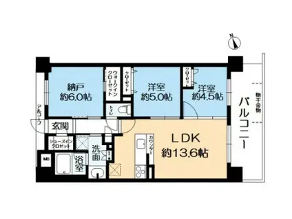 プレサンスロジェ伏見(2SLDK/2階)の間取り写真