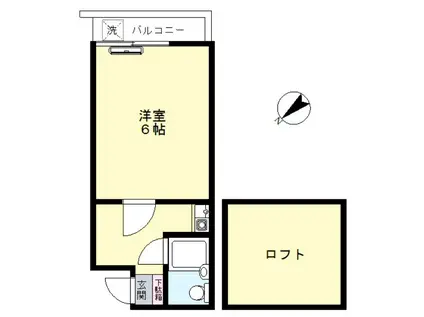 ルリコーポ(1K/1階)の間取り写真