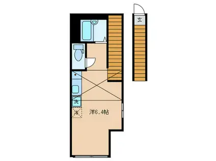 ワンダースペース祐天寺(ワンルーム/2階)の間取り写真