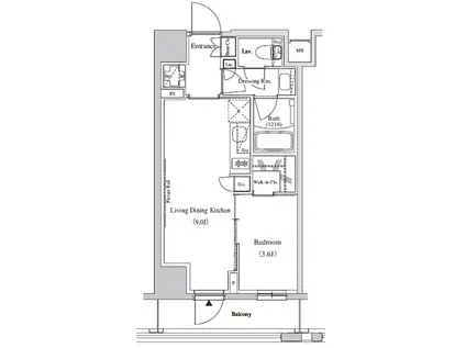 ザ・パークハビオ蕨(1LDK/2階)の間取り写真