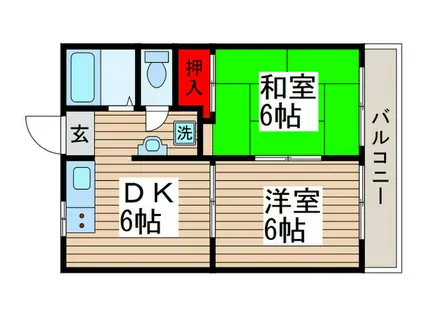 プラスパー深山I(2DK/1階)の間取り写真
