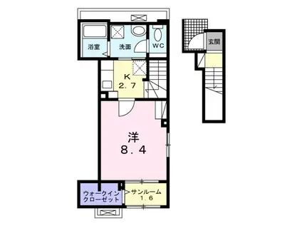 アイビードットオザク(1K/2階)の間取り写真