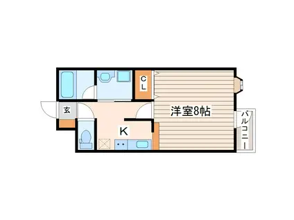 マルタI(1K/2階)の間取り写真