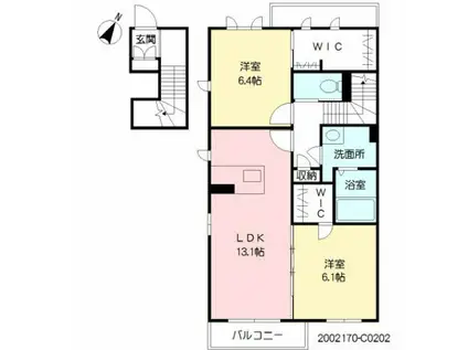 ドナートII(2LDK/2階)の間取り写真