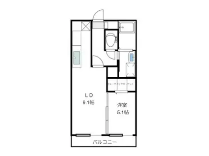 フィネス長瀬(1LDK/1階)の間取り写真
