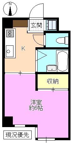 メゾン田町(1K/1階)の間取り写真