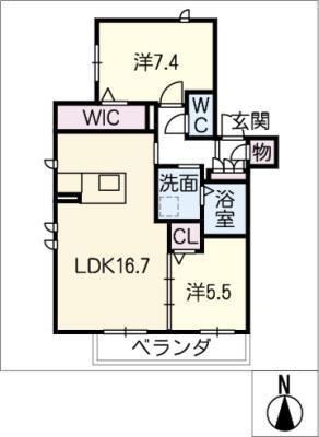 ディアス覚王山(2LDK/3階)の間取り写真