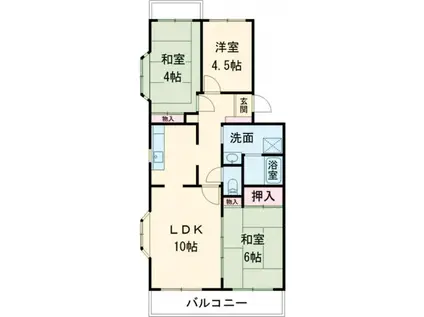 田崎コーポ(3LDK/2階)の間取り写真