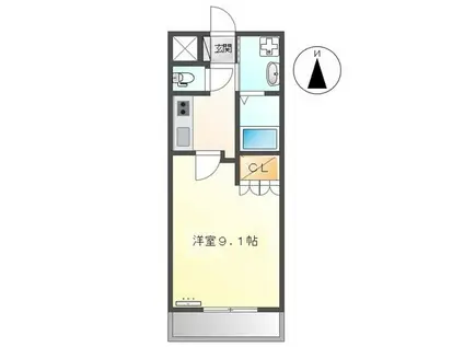 グラード(1K/1階)の間取り写真