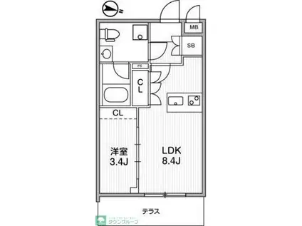 WEAVE BASE OJI KAMIYA(1LDK/1階)の間取り写真