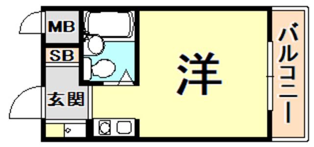 ベルラヴィーネ(ワンルーム/2階)の間取り写真