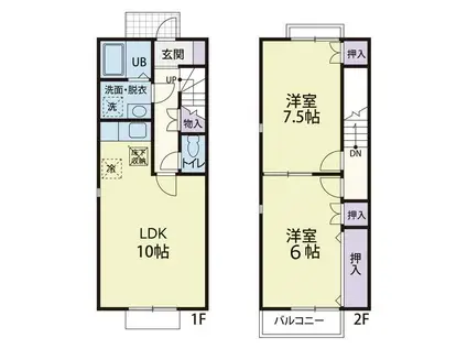 DUPLEX SUZUKI IIA(2LDK/1階)の間取り写真