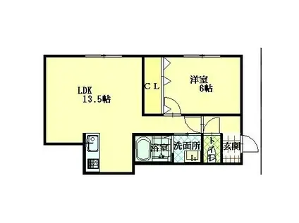DOUX MAISONドゥメゾン(1LDK/2階)の間取り写真