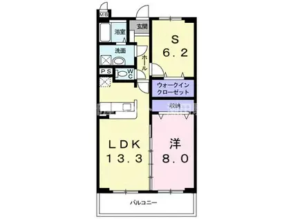 MIZOBATAODA(1LDK/2階)の間取り写真