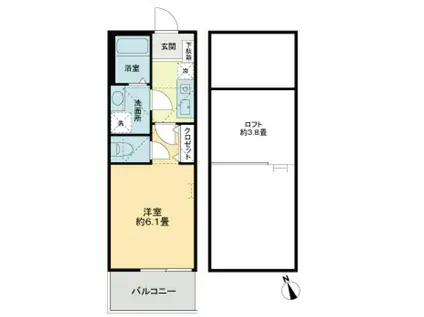 SKY飛田給(ワンルーム/2階)の間取り写真