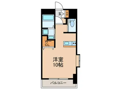 パラシオ柳町(ワンルーム/9階)の間取り写真