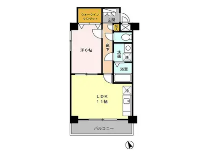 マルシェ・トヨカワ(1LDK/2階)の間取り写真