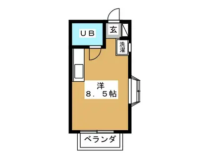 大須賀コーポラス(ワンルーム/2階)の間取り写真