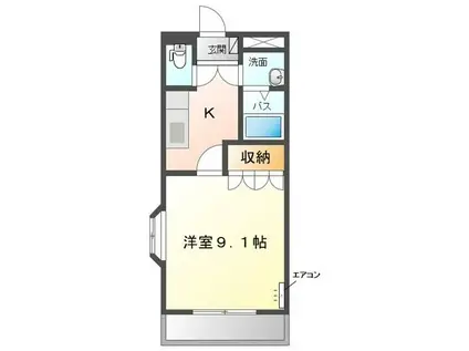 葉山レジデンス(1K/4階)の間取り写真