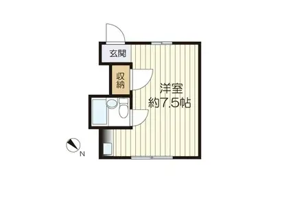 中和荘(ワンルーム/1階)の間取り写真