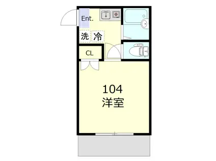 カーサ・コルザ杉田(1K/1階)の間取り写真