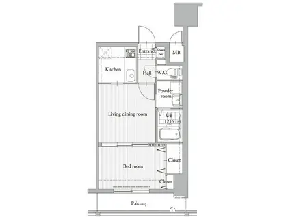 エンクレスト吉塚駅前II(2K/12階)の間取り写真