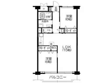 コーポ鷺宮5(2LDK/2階)の間取り写真