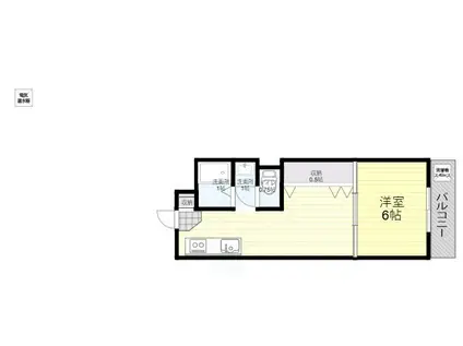 アメニティ住之江I(1LDK/2階)の間取り写真
