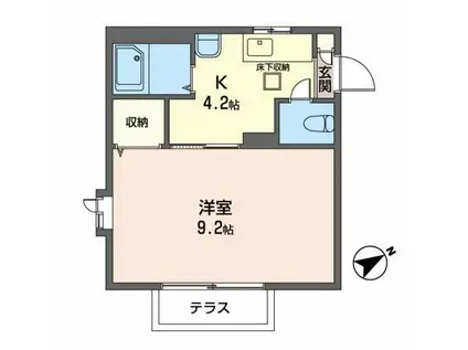 カーサ青葉(1K/1階)の間取り写真