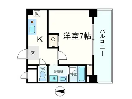 インペリアル靭本町(1K/9階)の間取り写真