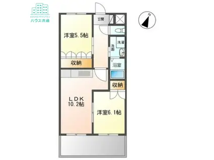 カーサ・ソラーレ(2LDK/2階)の間取り写真