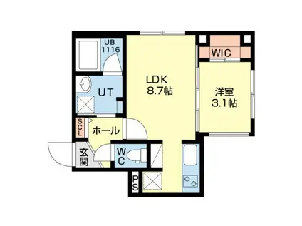 RILASSA西町(1LDK/2階)の間取り写真