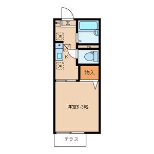 ボンシャンス本城(1K/1階)の間取り写真