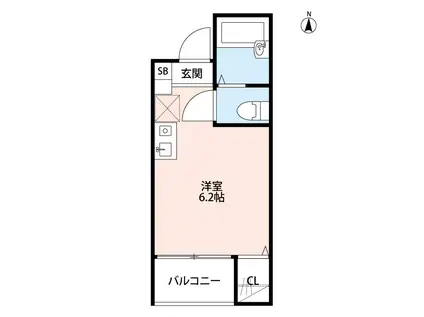 FELICITAII(ワンルーム/3階)の間取り写真