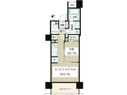 パークホームズ目黒リバーサウスアーバンレジデンスパークホームズメグロ(1LDK/8階)の間取り写真