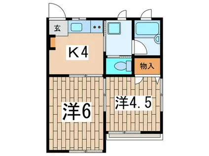 ハイムハピネス(2K/2階)の間取り写真