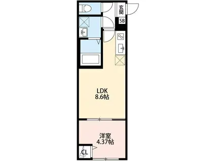 セシボン江戸川20(1LDK/1階)の間取り写真