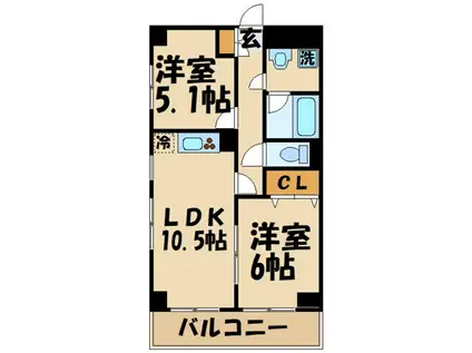 アーベイン世田谷(2LDK/2階)の間取り写真