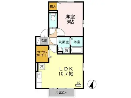 エトワール桜馬場(1LDK/1階)の間取り写真