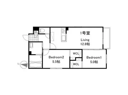 NOJU S20W8(2LDK/4階)の間取り写真