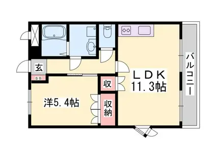 サンフィット(1LDK/2階)の間取り写真