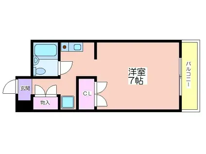 ウエストロッジ(1K/2階)の間取り写真
