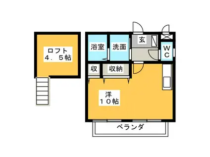 セピアコート(ワンルーム/2階)の間取り写真