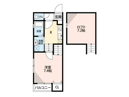 ビラージュ井尻(1K/1階)の間取り写真