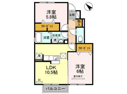 DROOM セジュールコアラ102 2LDK(2LDK/1階)の間取り写真