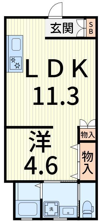 さくら弐番館(1LDK/1階)の間取り写真