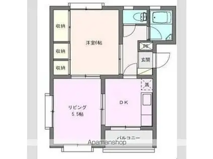 和田山ドエル(2DK/3階)の間取り写真